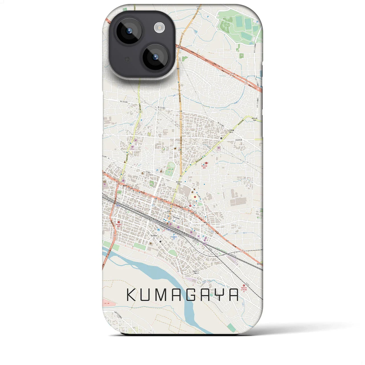 【熊谷(埼玉県)】地図柄iPhoneケース(バックカバータイプ)