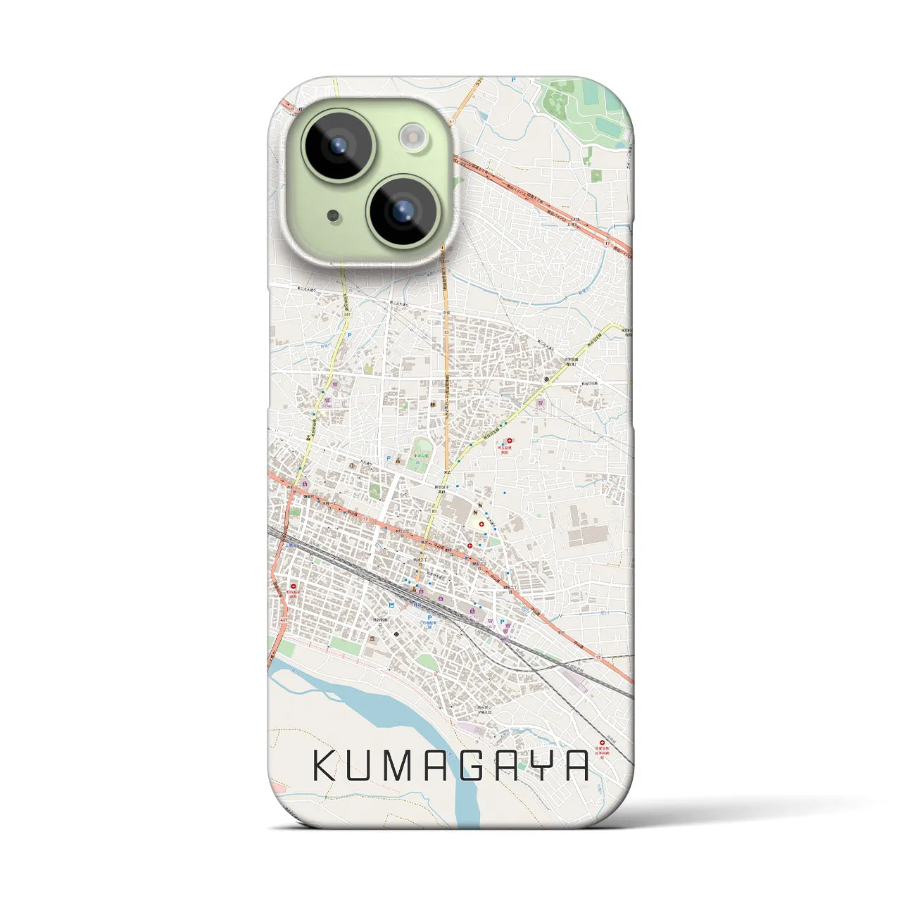 【熊谷(埼玉県)】地図柄iPhoneケース(バックカバータイプ)