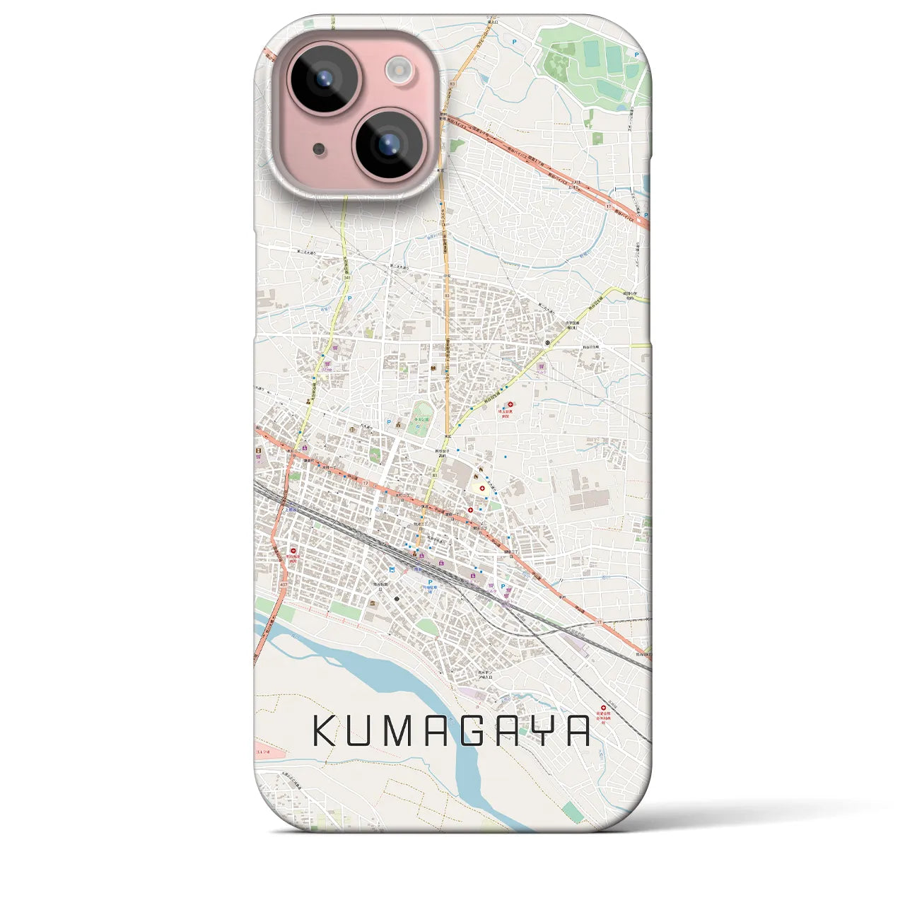 【熊谷(埼玉県)】地図柄iPhoneケース(バックカバータイプ)