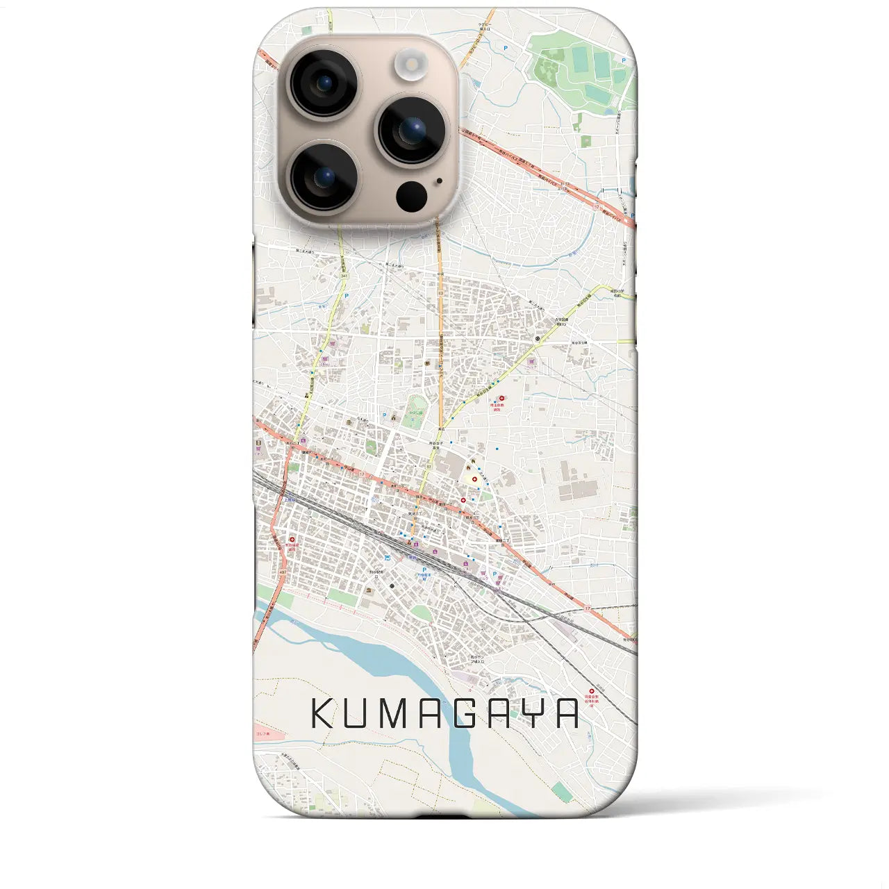【熊谷(埼玉県)】地図柄iPhoneケース(バックカバータイプ)