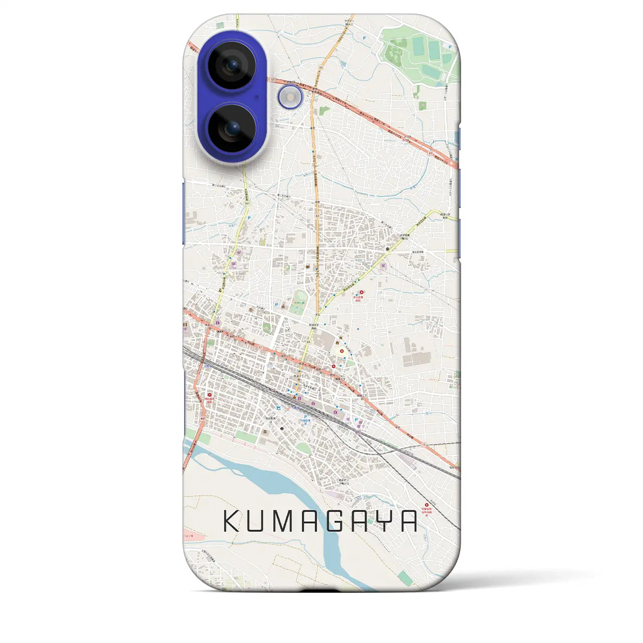 【熊谷(埼玉県)】地図柄iPhoneケース(バックカバータイプ)ナチュラル・iPhone 16 Pro Max 用