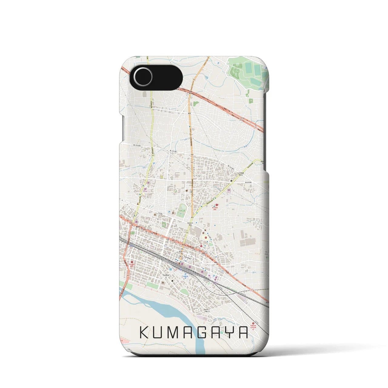 【熊谷(埼玉県)】地図柄iPhoneケース(バックカバータイプ)