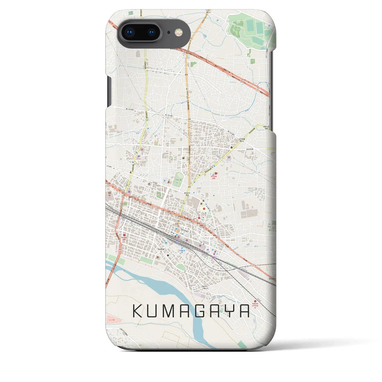 【熊谷(埼玉県)】地図柄iPhoneケース(バックカバータイプ)