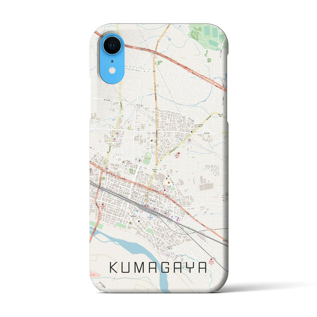 【熊谷(埼玉県)】地図柄iPhoneケース(バックカバータイプ)