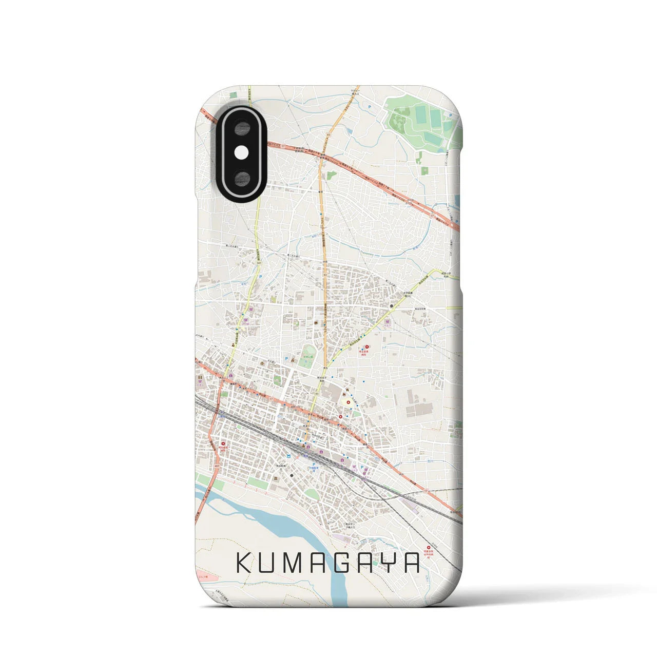 【熊谷(埼玉県)】地図柄iPhoneケース(バックカバータイプ)