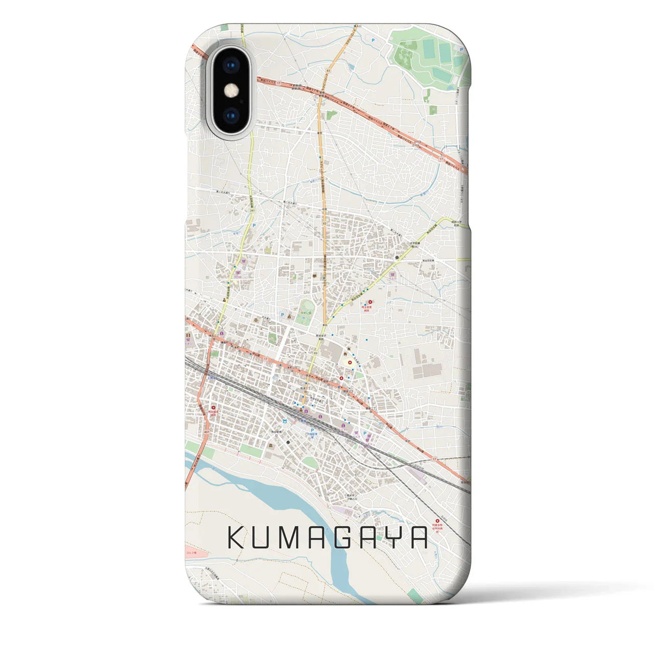【熊谷(埼玉県)】地図柄iPhoneケース(バックカバータイプ)
