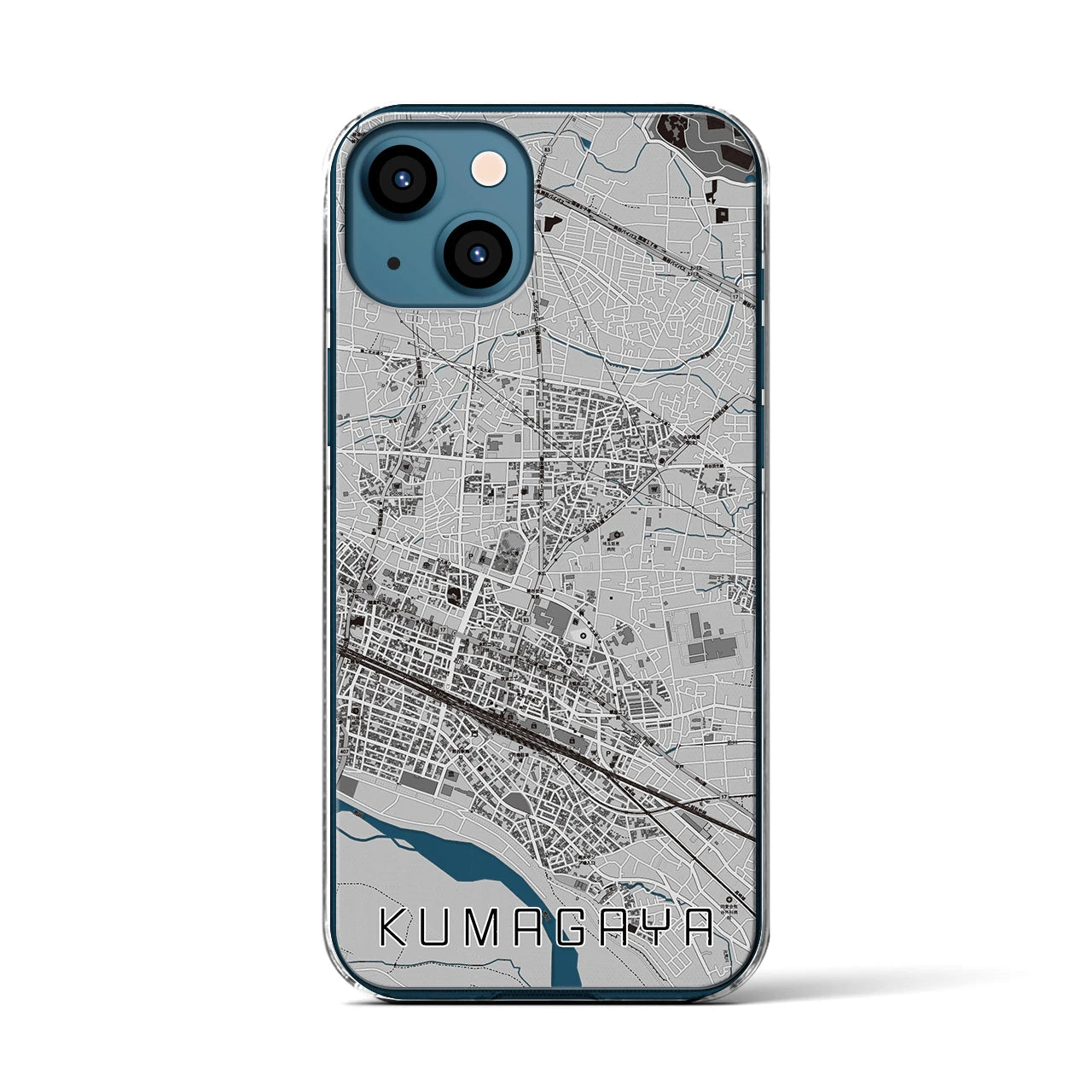 【熊谷(埼玉県)】地図柄iPhoneケース(クリアタイプ)