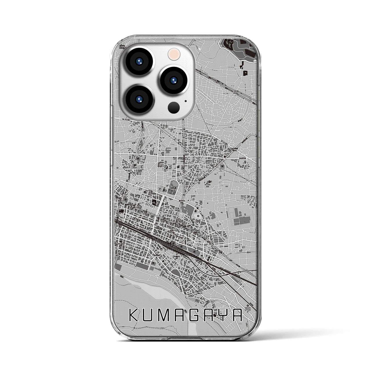 【熊谷(埼玉県)】地図柄iPhoneケース(クリアタイプ)