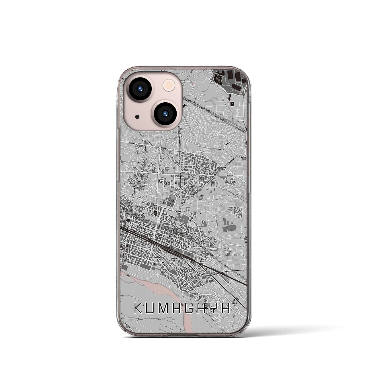 【熊谷(埼玉県)】地図柄iPhoneケース(クリアタイプ)
