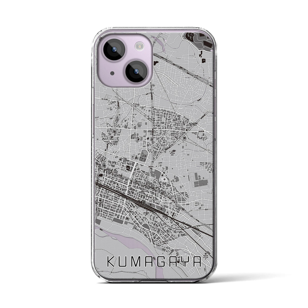 【熊谷(埼玉県)】地図柄iPhoneケース(クリアタイプ)