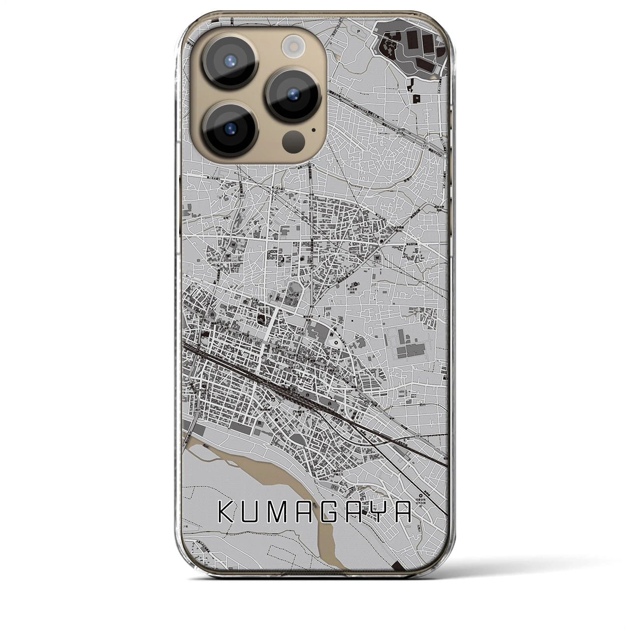 【熊谷(埼玉県)】地図柄iPhoneケース(クリアタイプ)