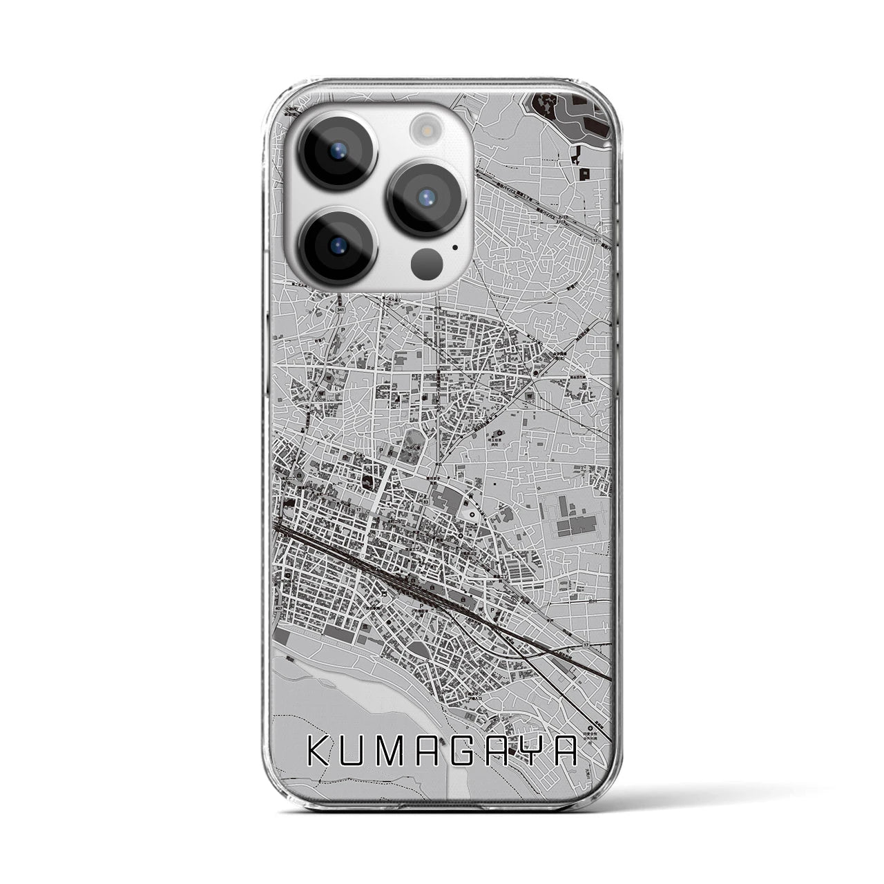 【熊谷(埼玉県)】地図柄iPhoneケース(クリアタイプ)