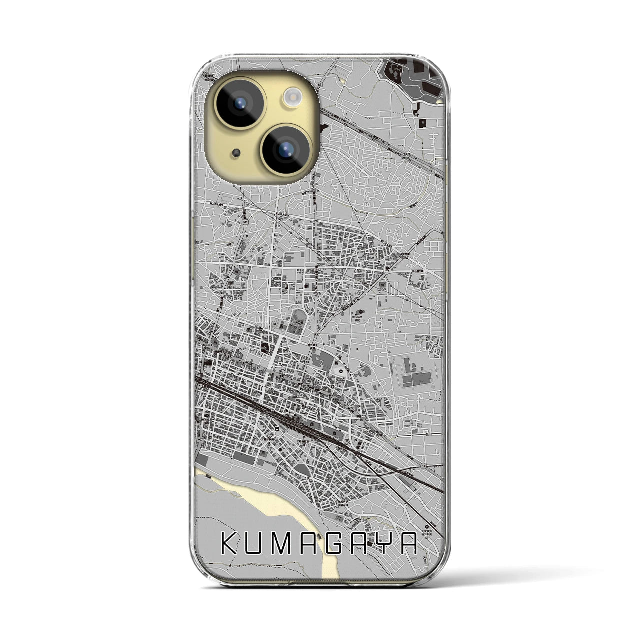 【熊谷(埼玉県)】地図柄iPhoneケース(クリアタイプ)