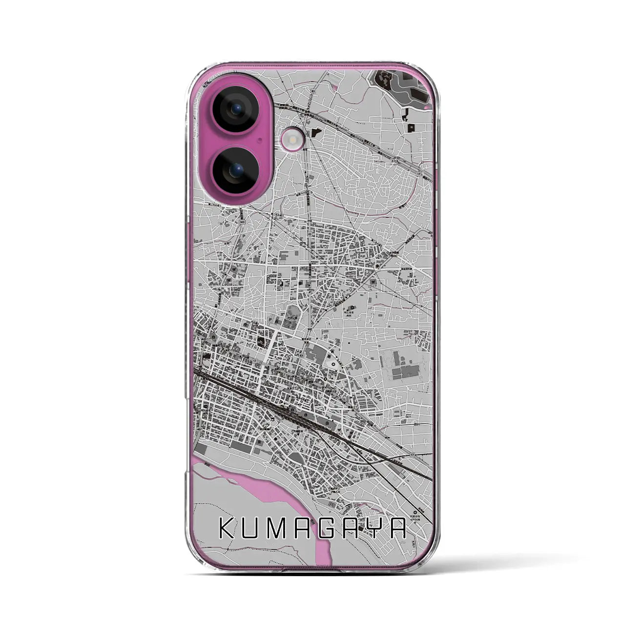 【熊谷(埼玉県)】地図柄iPhoneケース(クリアタイプ)