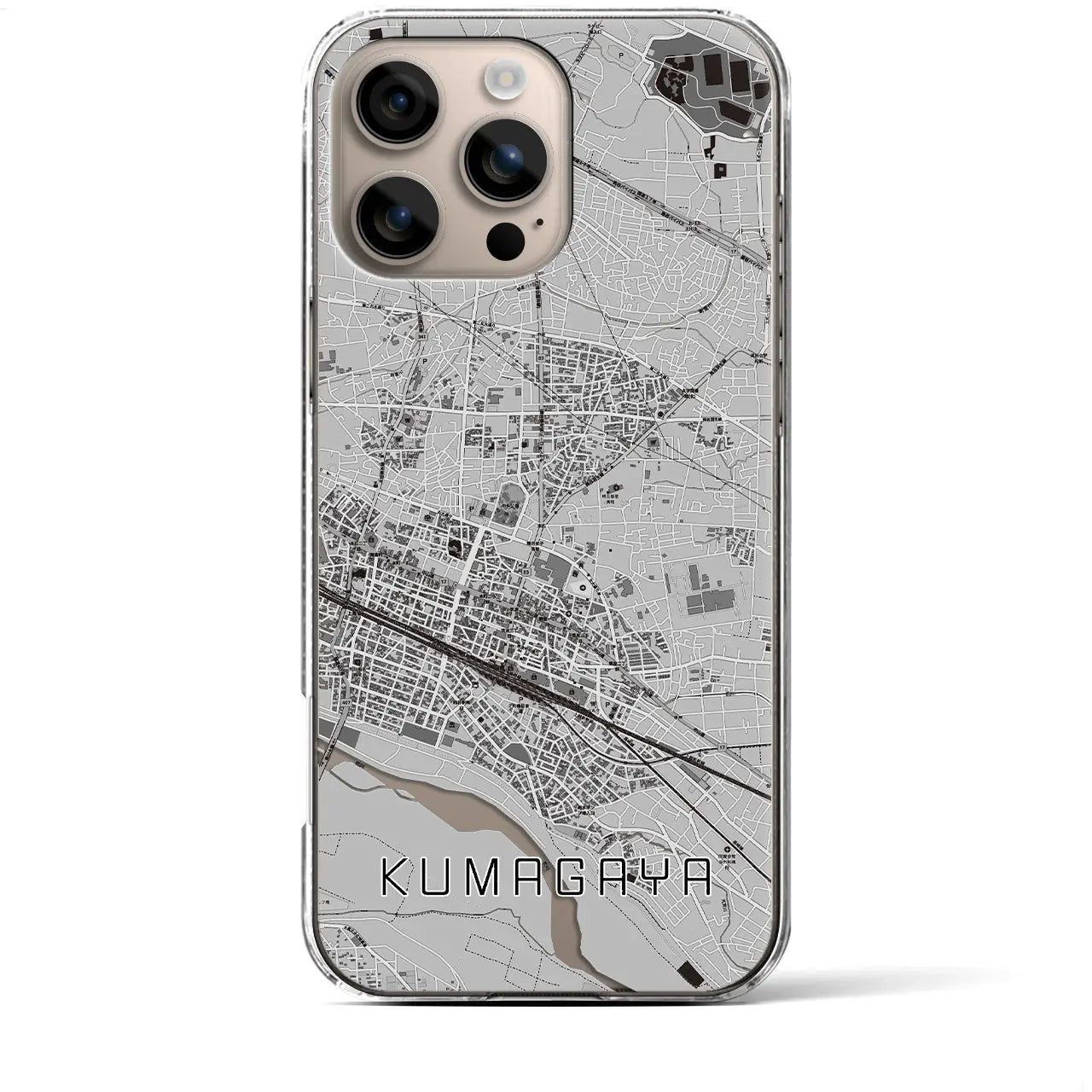 【熊谷(埼玉県)】地図柄iPhoneケース(クリアタイプ)