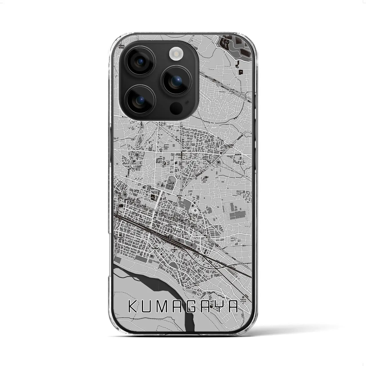 【熊谷(埼玉県)】地図柄iPhoneケース(クリアタイプ)