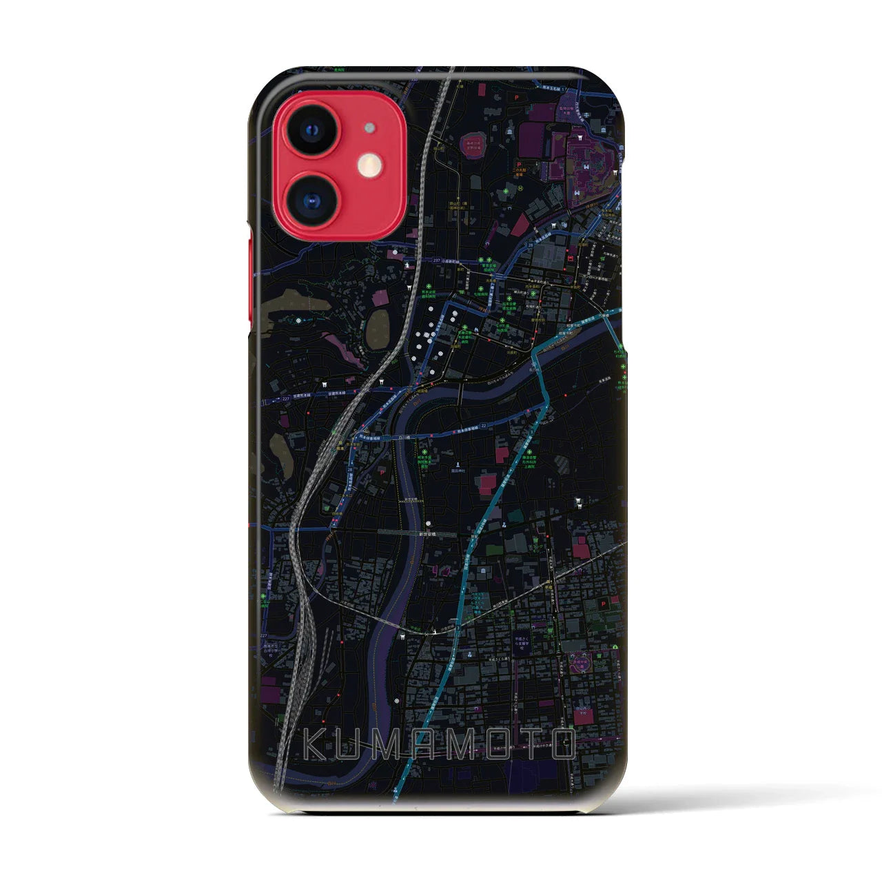 【熊本(熊本県)】地図柄iPhoneケース(バックカバータイプ)
