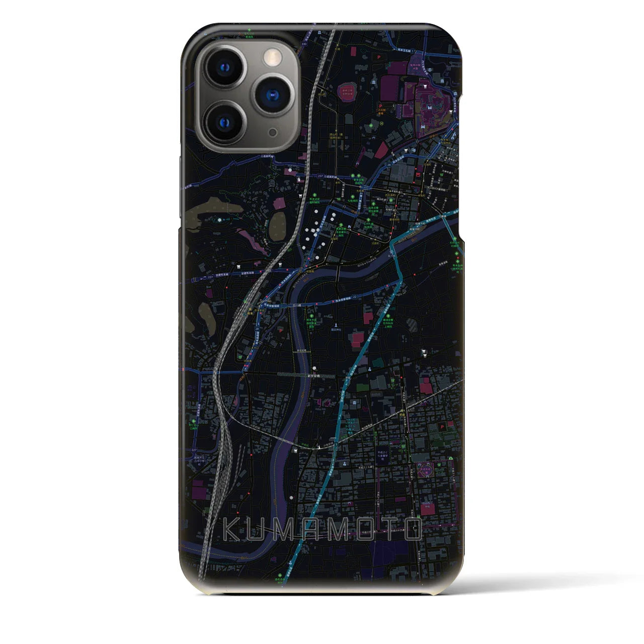 【熊本(熊本県)】地図柄iPhoneケース(バックカバータイプ)
