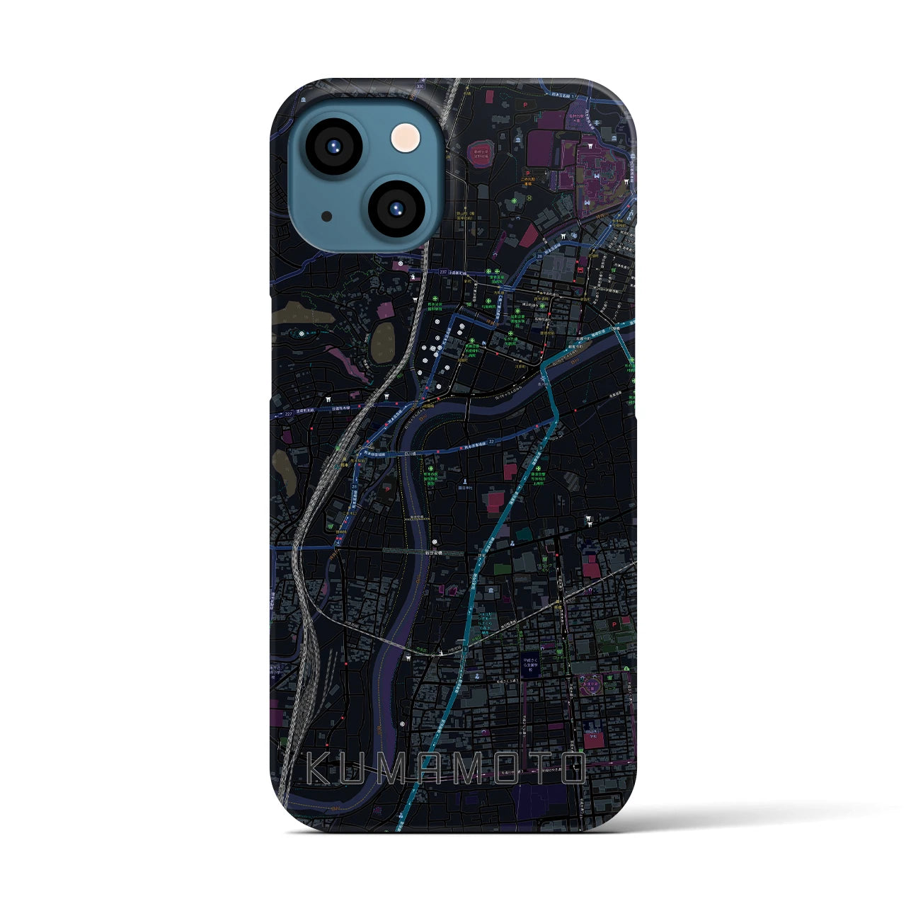 【熊本(熊本県)】地図柄iPhoneケース(バックカバータイプ)