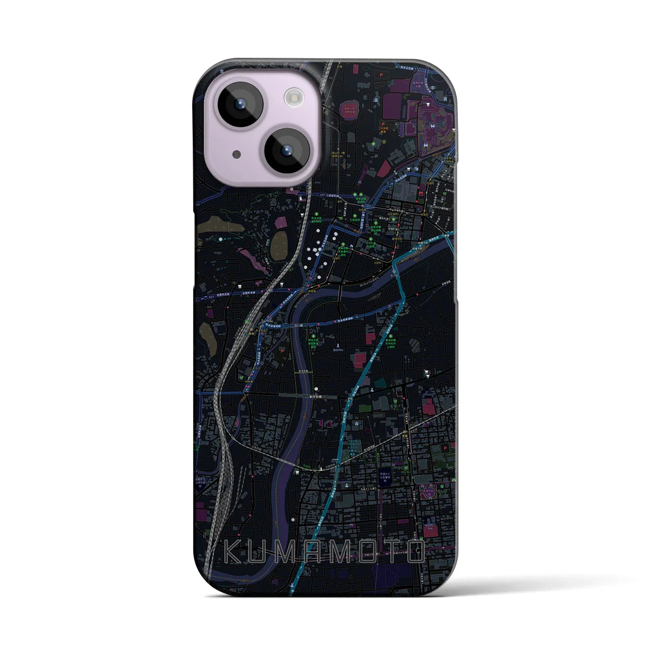 【熊本(熊本県)】地図柄iPhoneケース(バックカバータイプ)