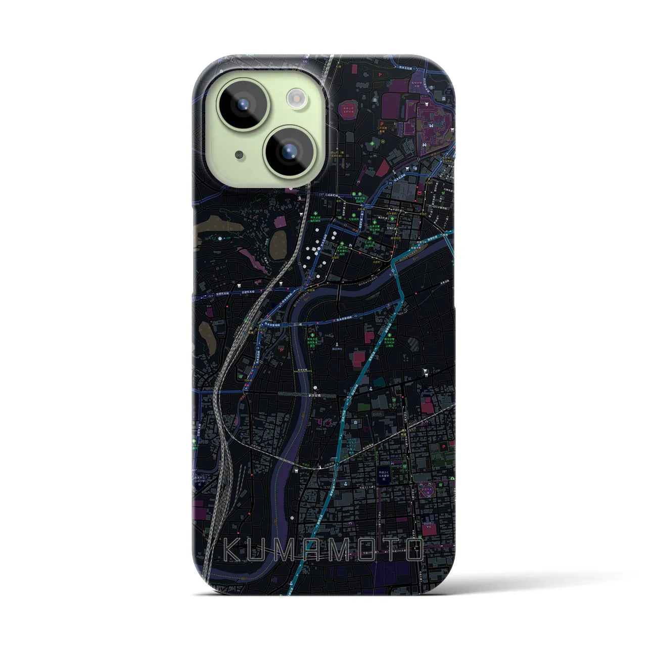 【熊本(熊本県)】地図柄iPhoneケース(バックカバータイプ)