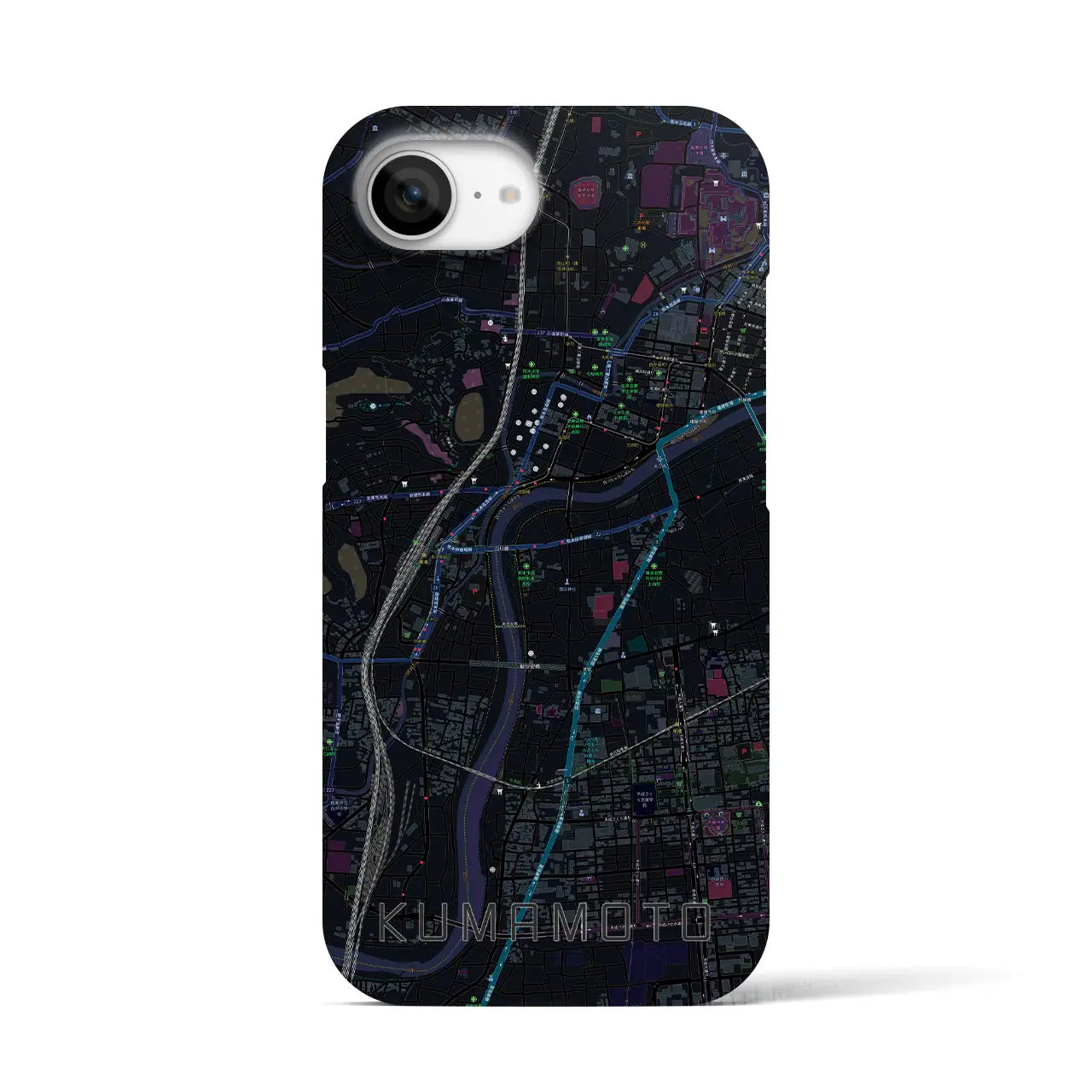 【熊本(熊本県)】地図柄iPhoneケース(バックカバータイプ)
