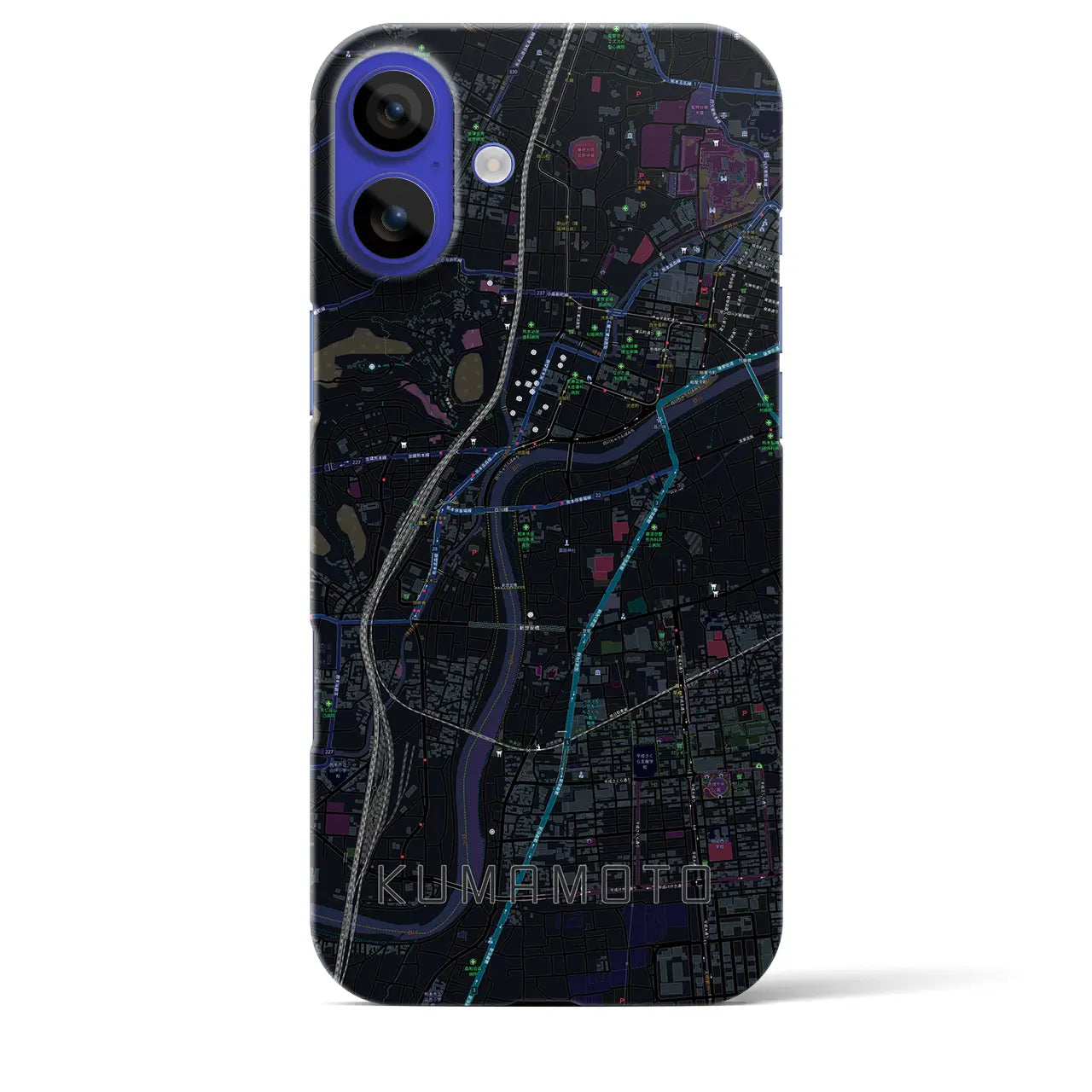 【熊本(熊本県)】地図柄iPhoneケース(バックカバータイプ)