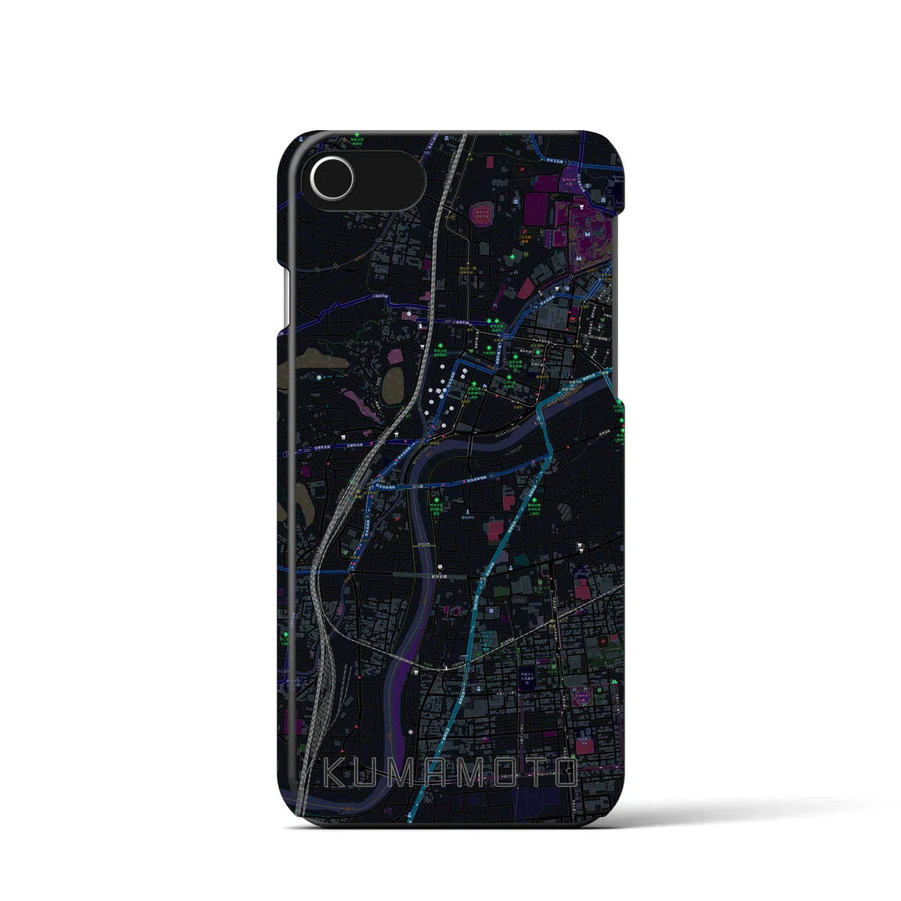 【熊本(熊本県)】地図柄iPhoneケース(バックカバータイプ)