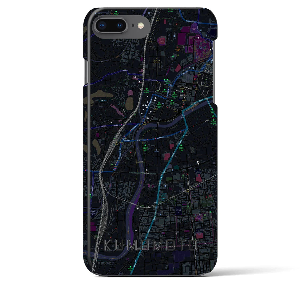 【熊本(熊本県)】地図柄iPhoneケース(バックカバータイプ)