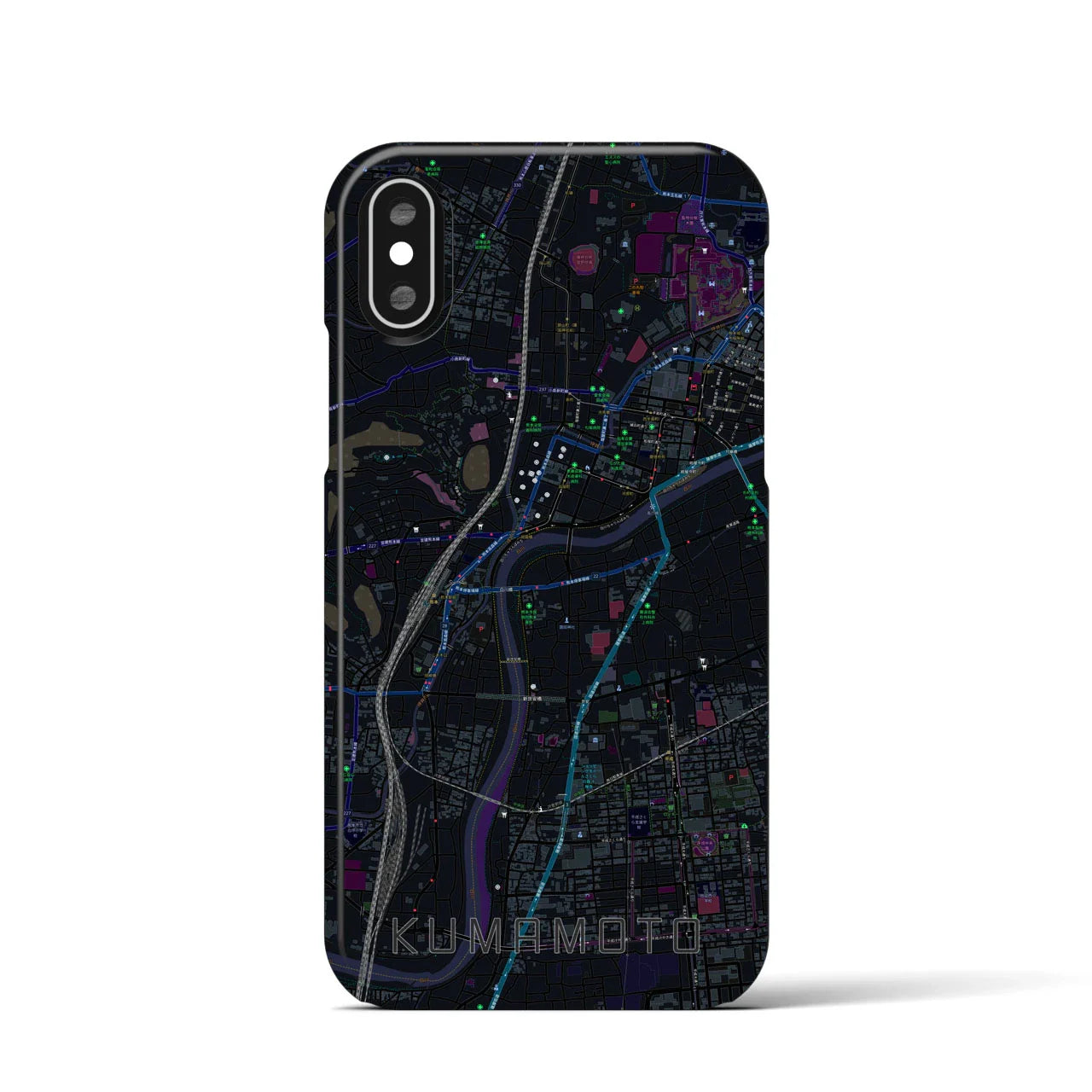 【熊本(熊本県)】地図柄iPhoneケース(バックカバータイプ)