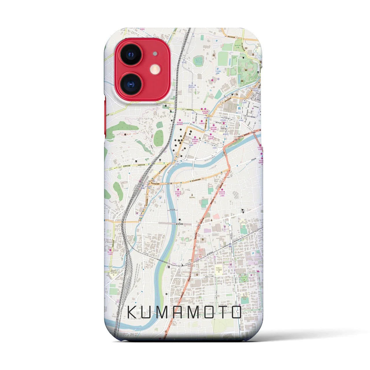 【熊本(熊本県)】地図柄iPhoneケース(バックカバータイプ)