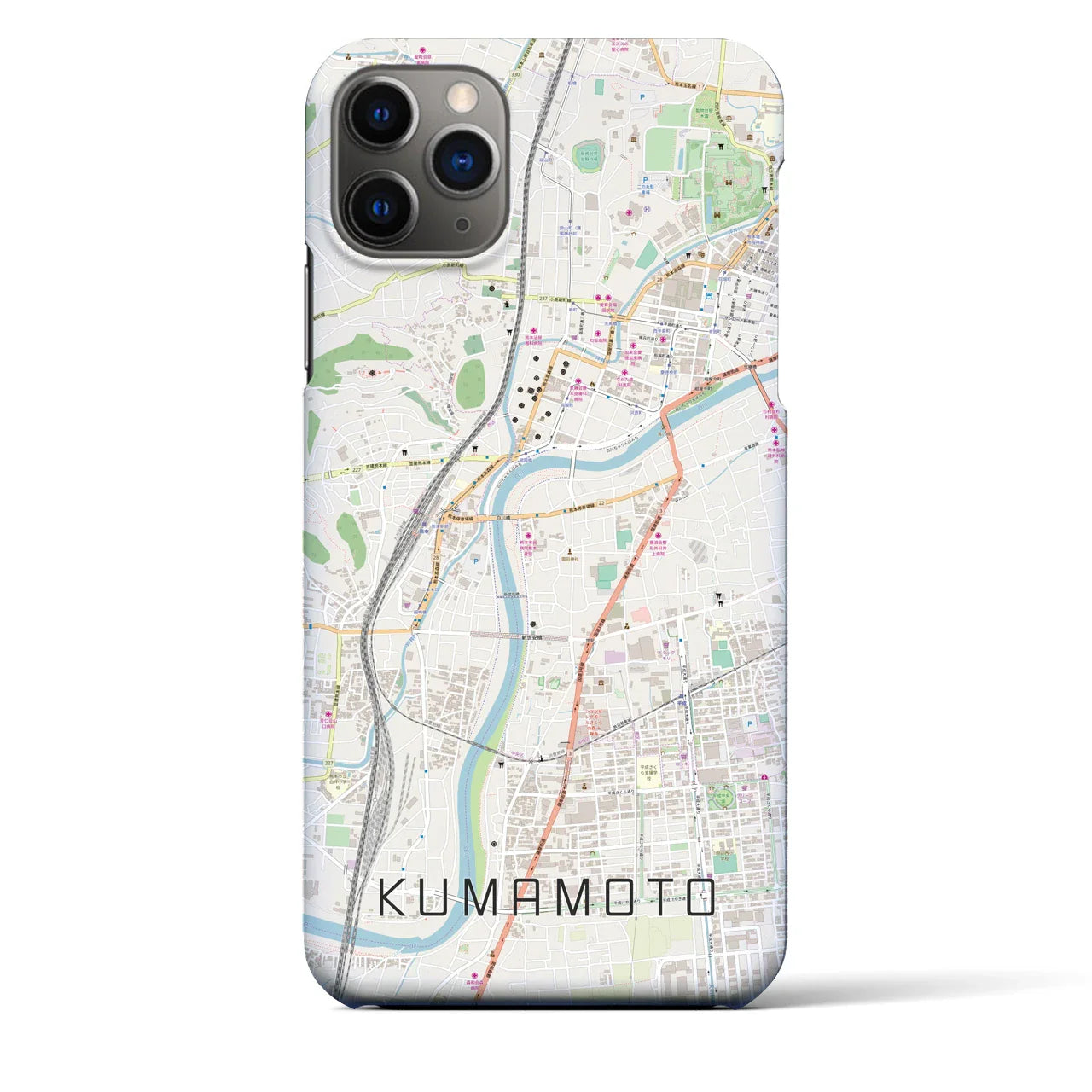 【熊本(熊本県)】地図柄iPhoneケース(バックカバータイプ)