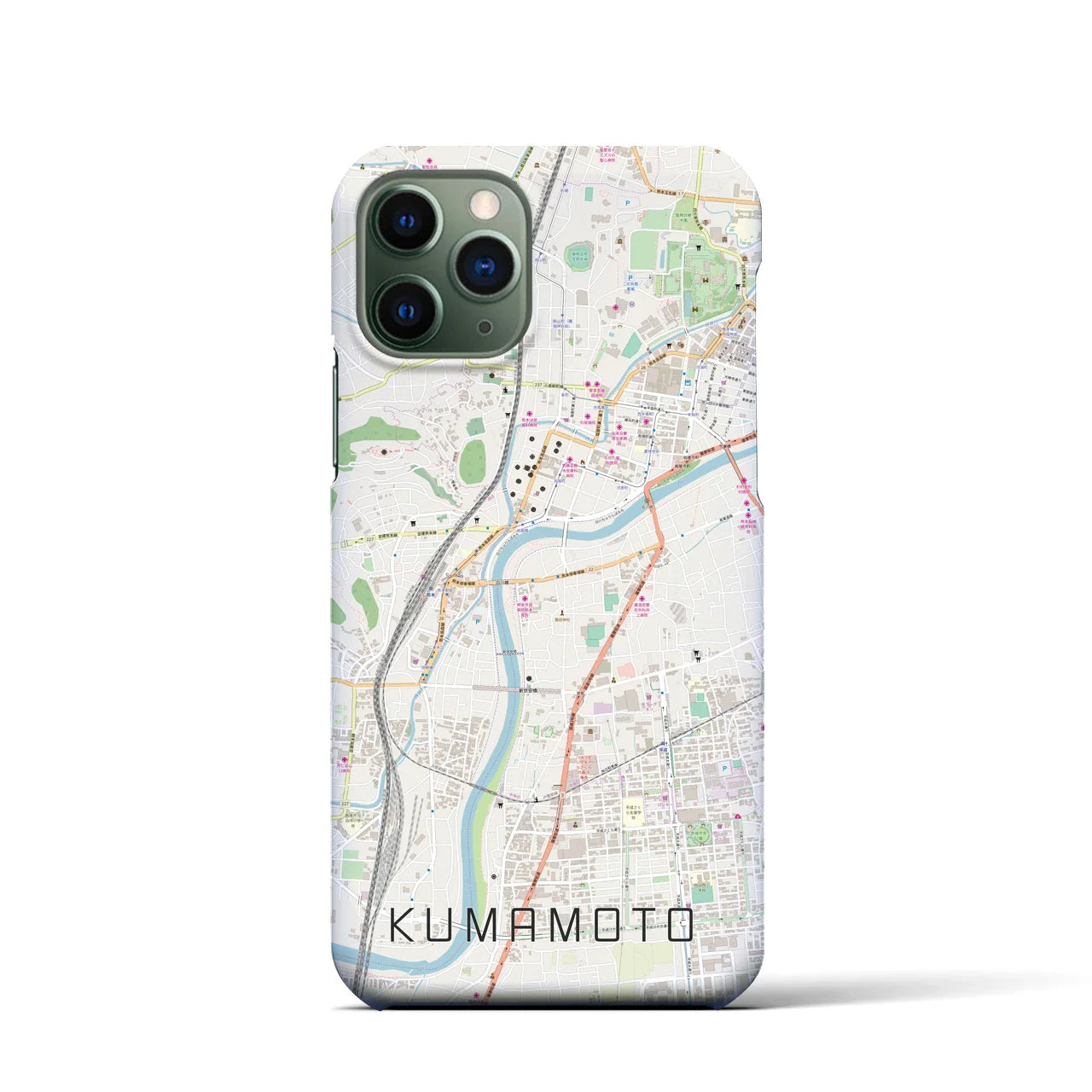 【熊本(熊本県)】地図柄iPhoneケース(バックカバータイプ)