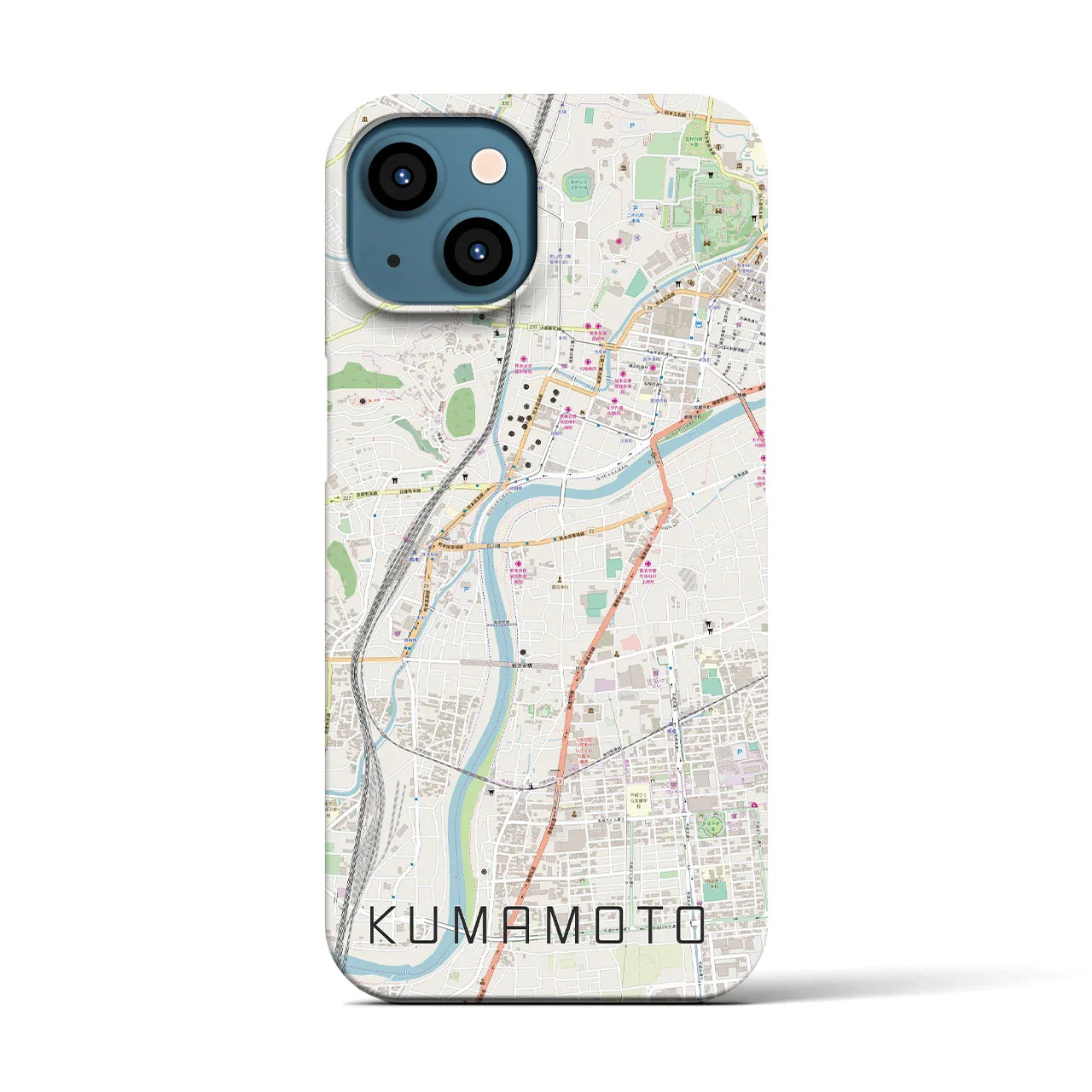 【熊本(熊本県)】地図柄iPhoneケース(バックカバータイプ)