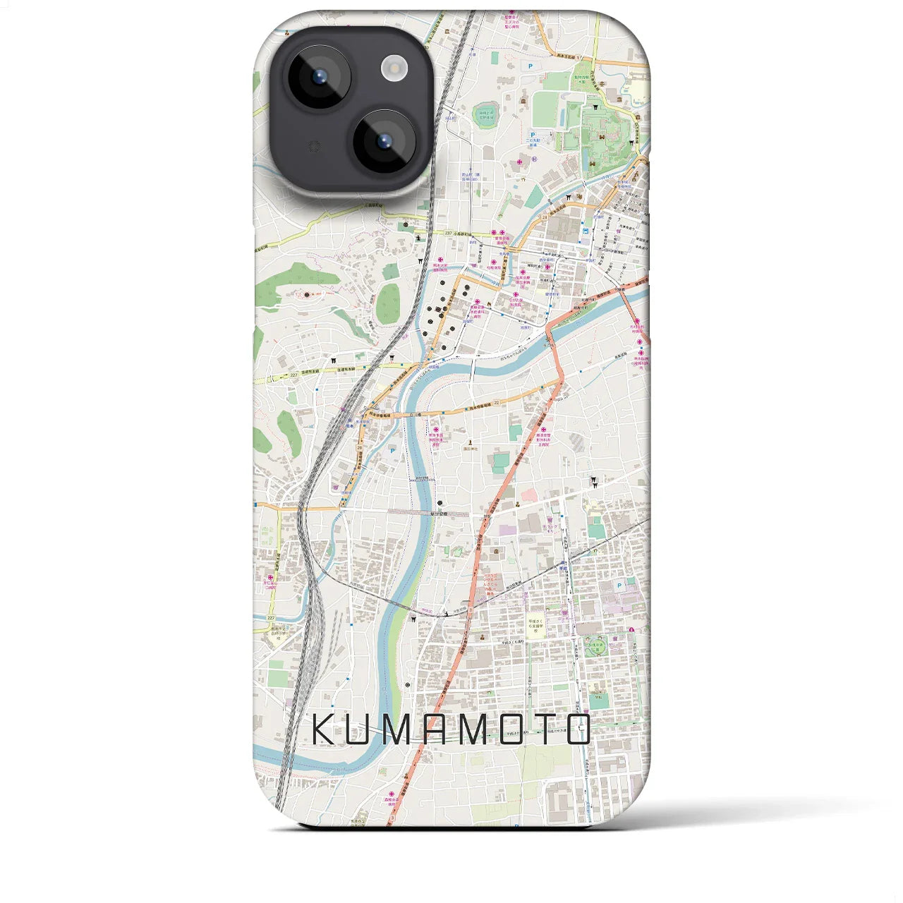 【熊本(熊本県)】地図柄iPhoneケース(バックカバータイプ)