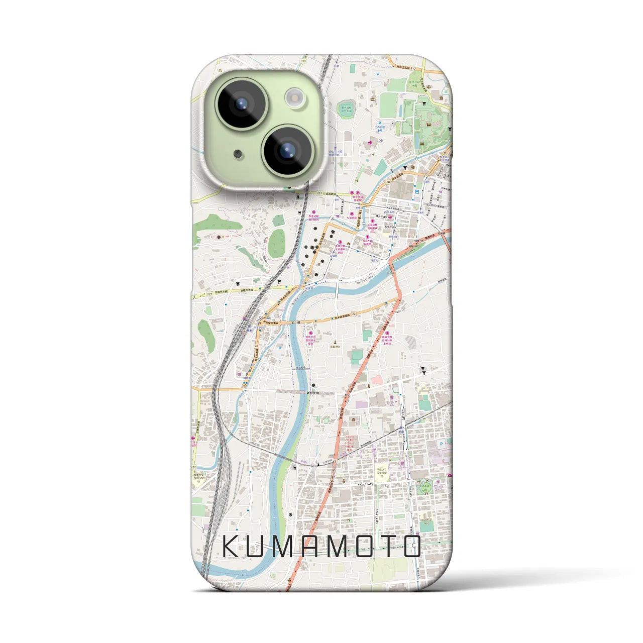 【熊本(熊本県)】地図柄iPhoneケース(バックカバータイプ)