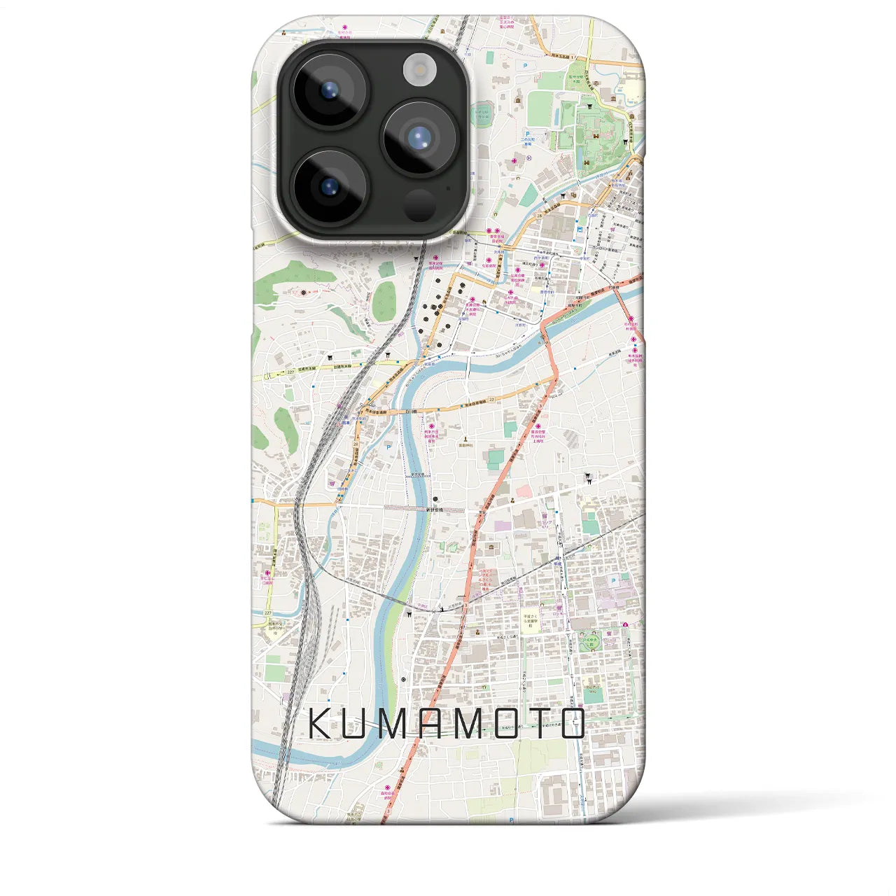 【熊本(熊本県)】地図柄iPhoneケース(バックカバータイプ)