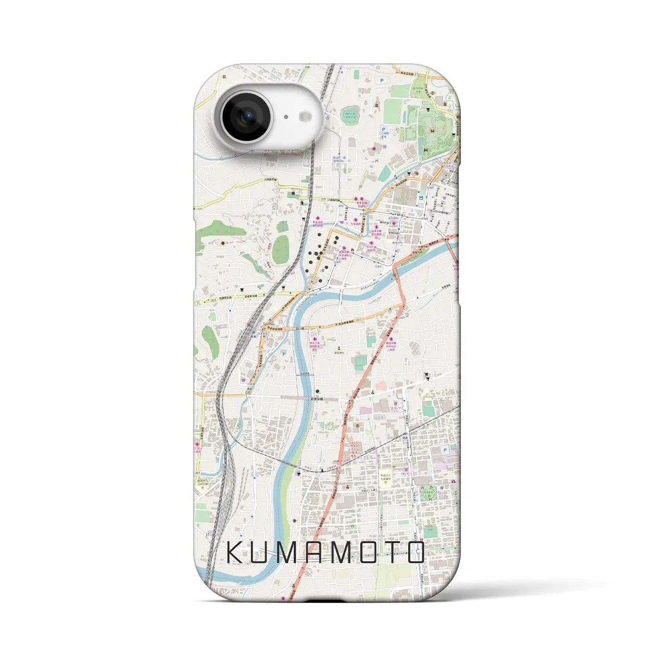 【熊本(熊本県)】地図柄iPhoneケース(バックカバータイプ)