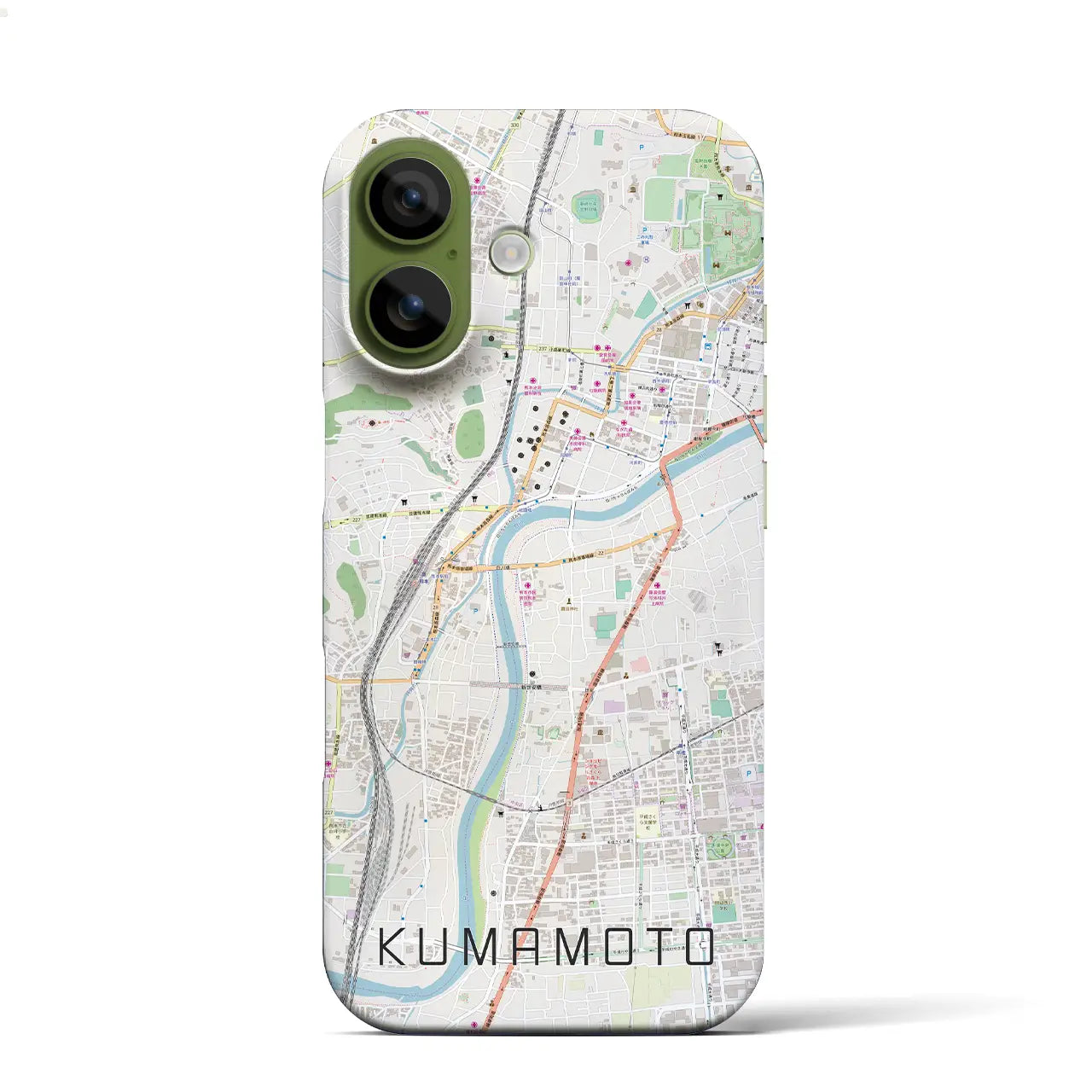 【熊本(熊本県)】地図柄iPhoneケース(バックカバータイプ)ブラック・iPhone 17 Pro Max 用