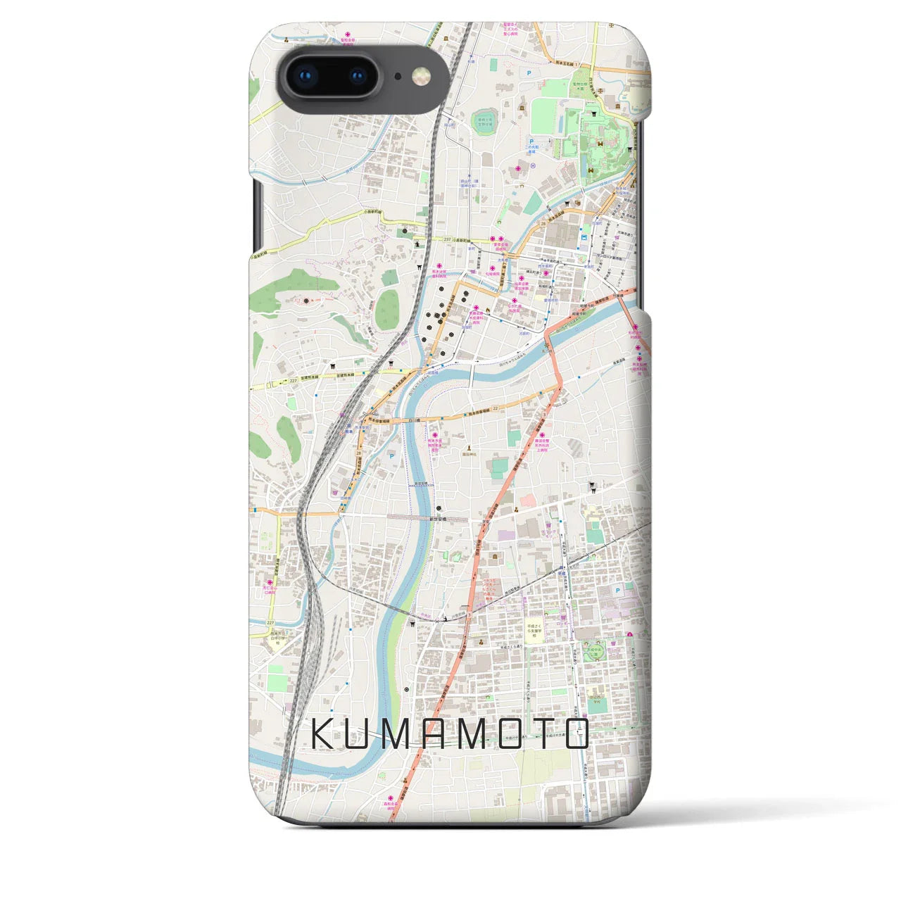 【熊本(熊本県)】地図柄iPhoneケース(バックカバータイプ)