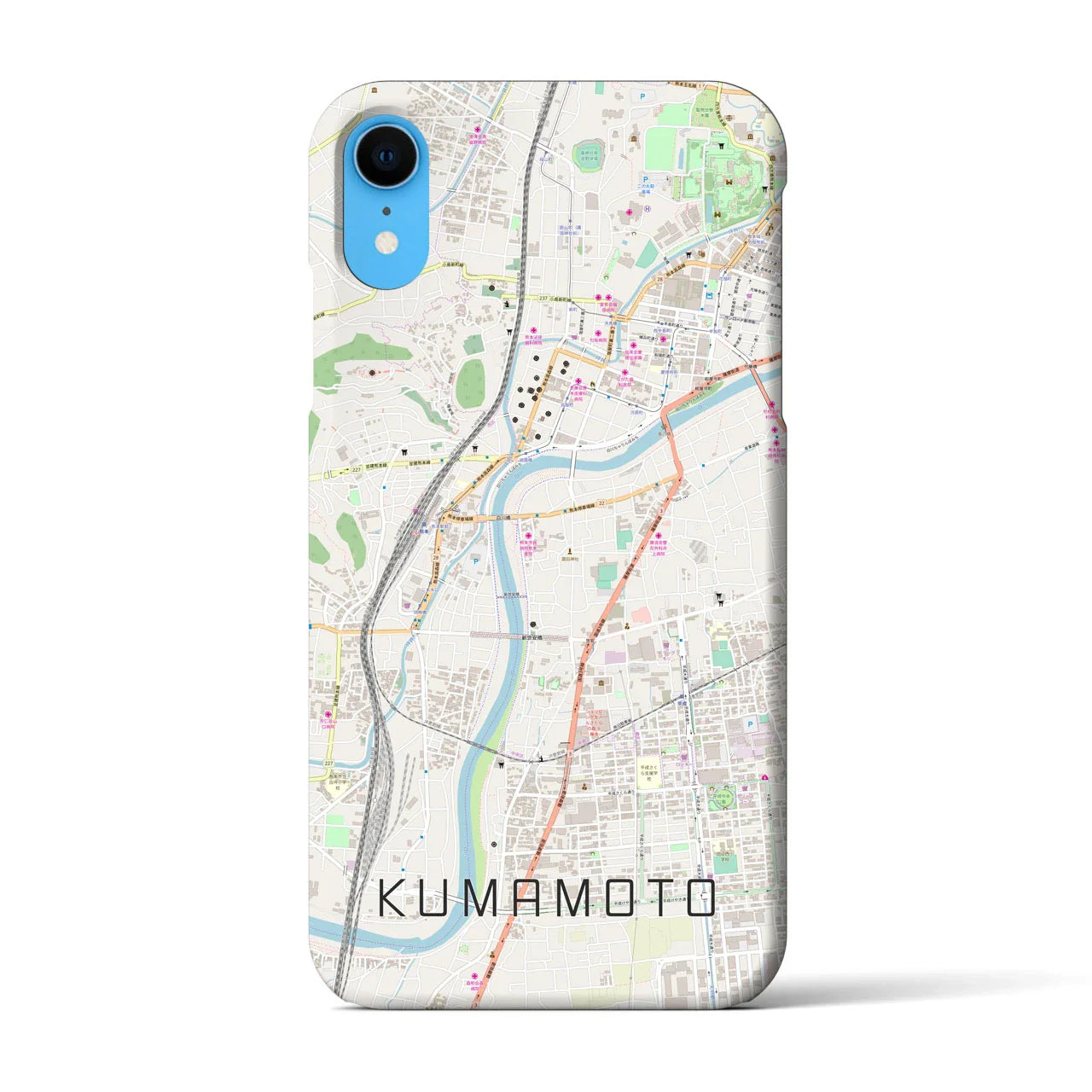 【熊本(熊本県)】地図柄iPhoneケース(バックカバータイプ)