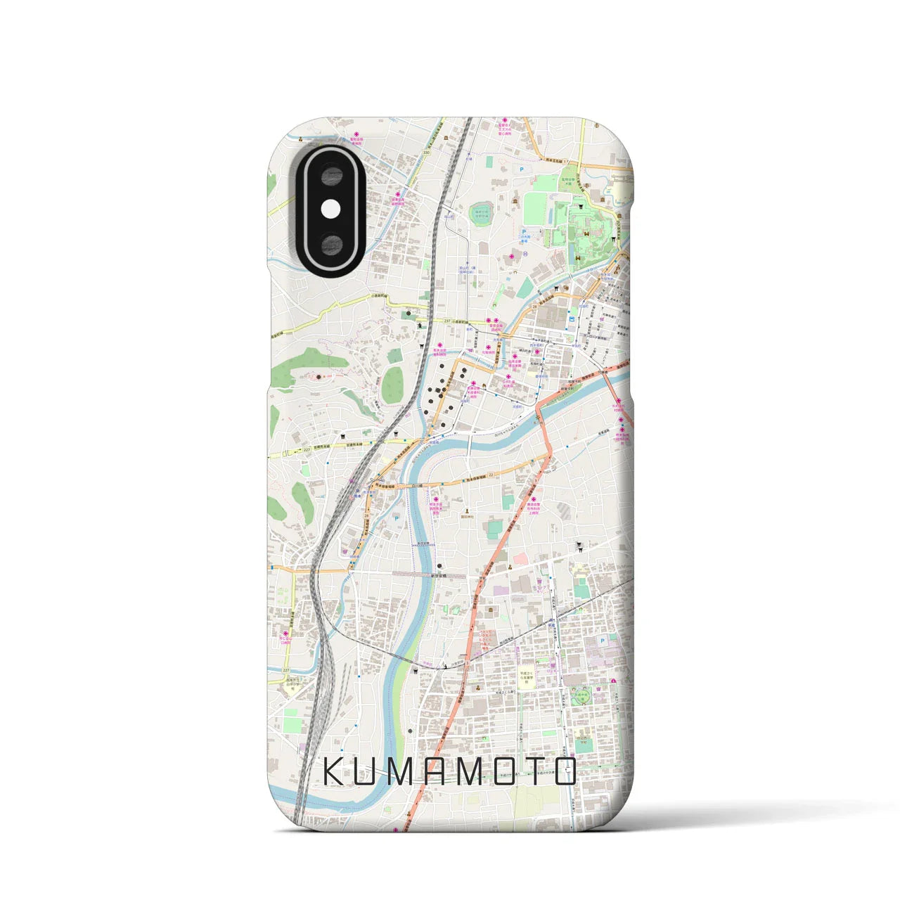 【熊本(熊本県)】地図柄iPhoneケース(バックカバータイプ)