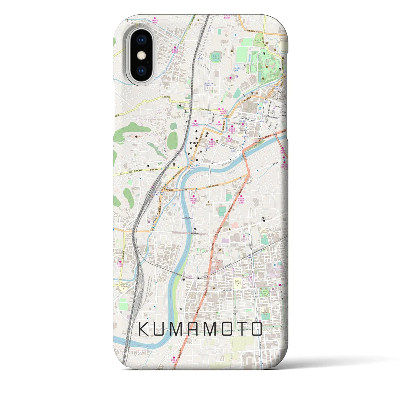 【熊本(熊本県)】地図柄iPhoneケース(バックカバータイプ)