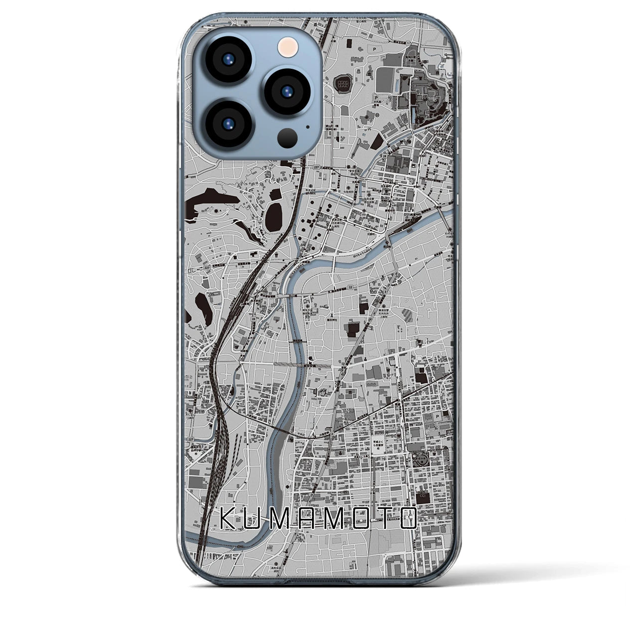 【熊本(熊本県)】地図柄iPhoneケース(クリアタイプ)