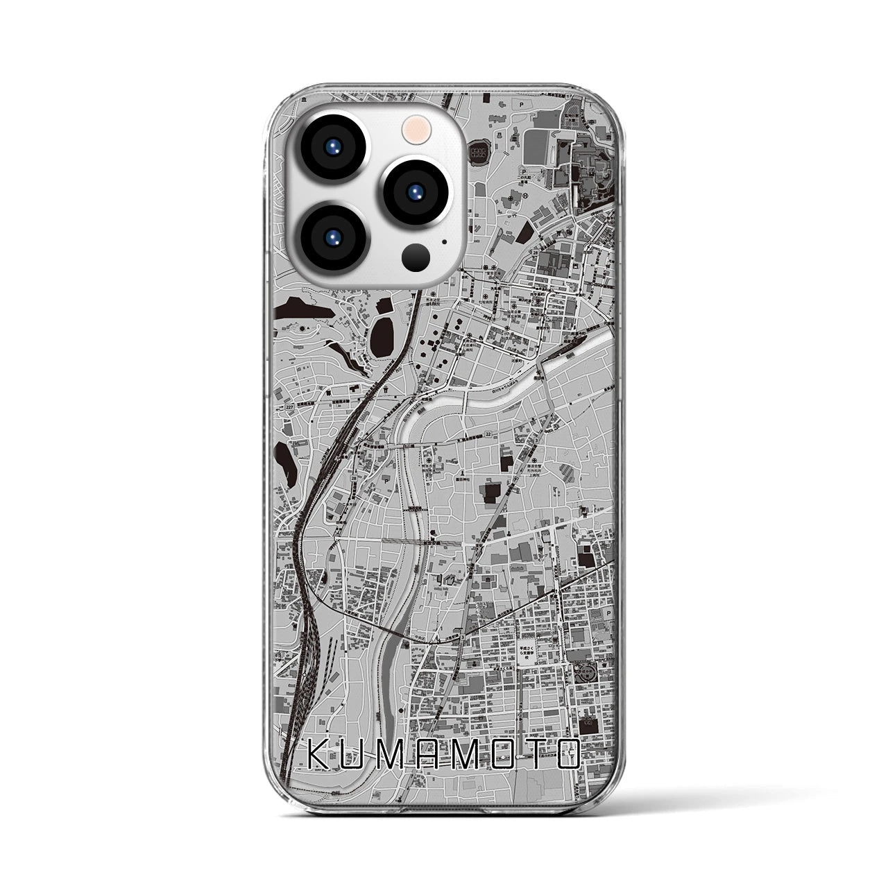 【熊本(熊本県)】地図柄iPhoneケース(クリアタイプ)