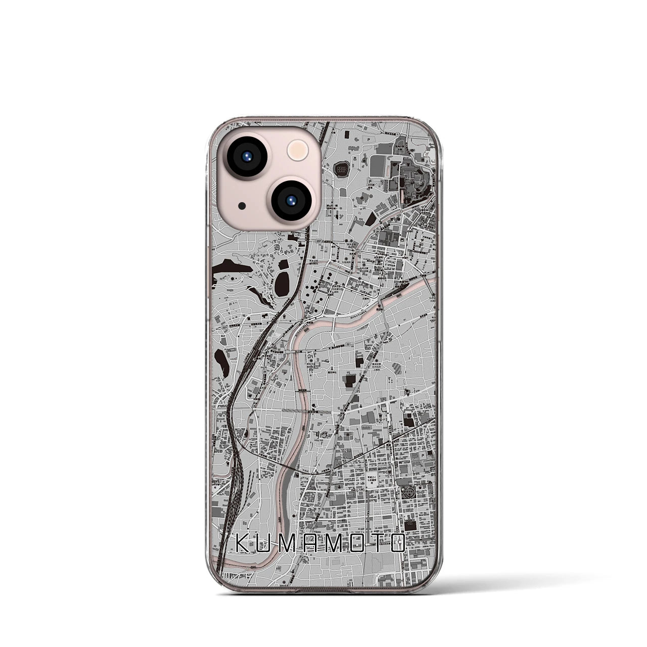 【熊本(熊本県)】地図柄iPhoneケース(クリアタイプ)