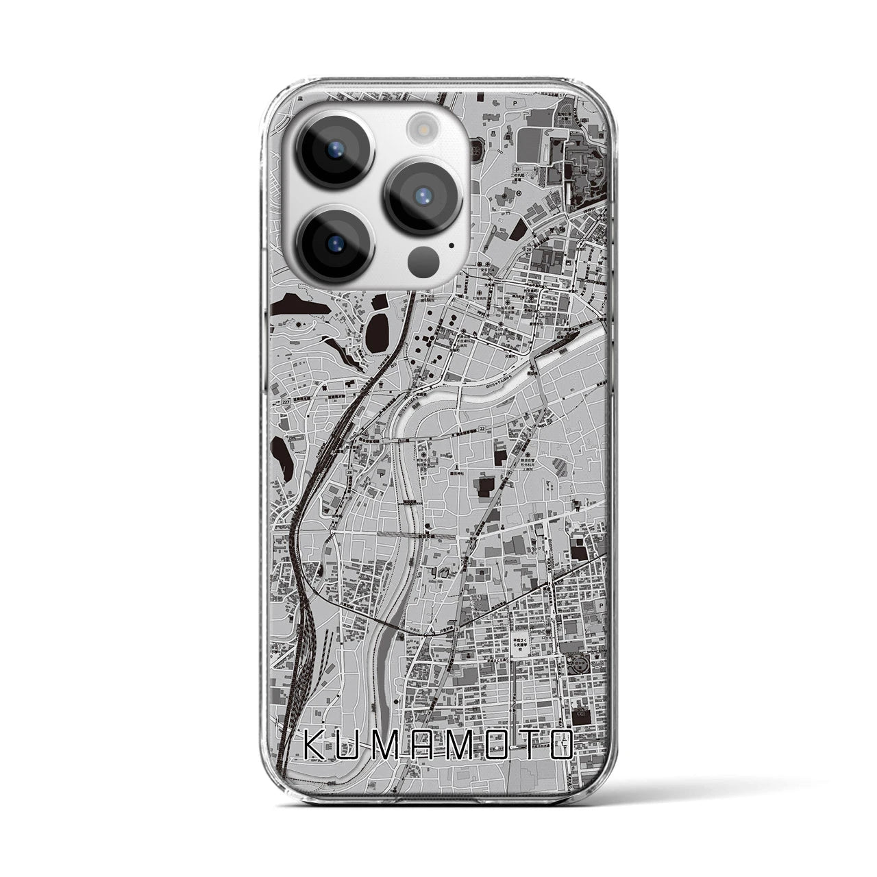 【熊本(熊本県)】地図柄iPhoneケース(クリアタイプ)