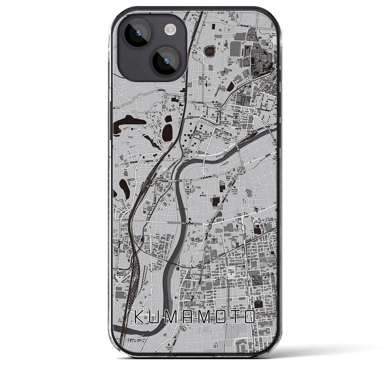 【熊本(熊本県)】地図柄iPhoneケース(クリアタイプ)