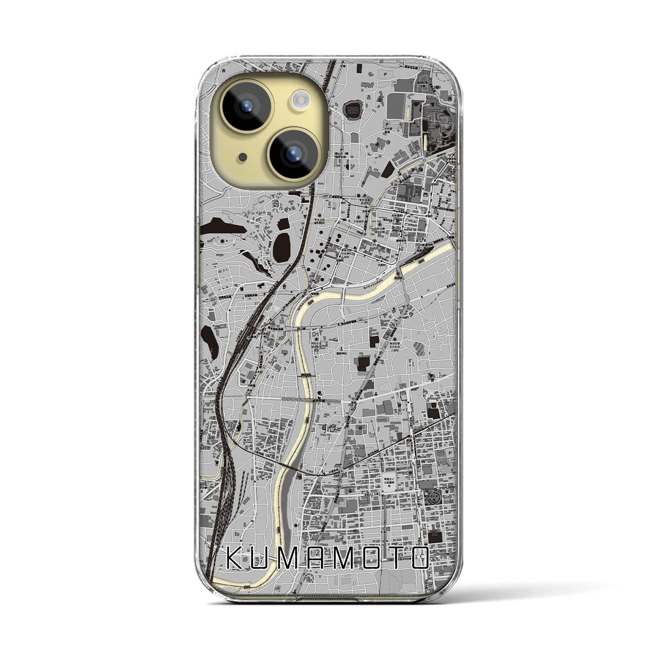 【熊本(熊本県)】地図柄iPhoneケース(クリアタイプ)