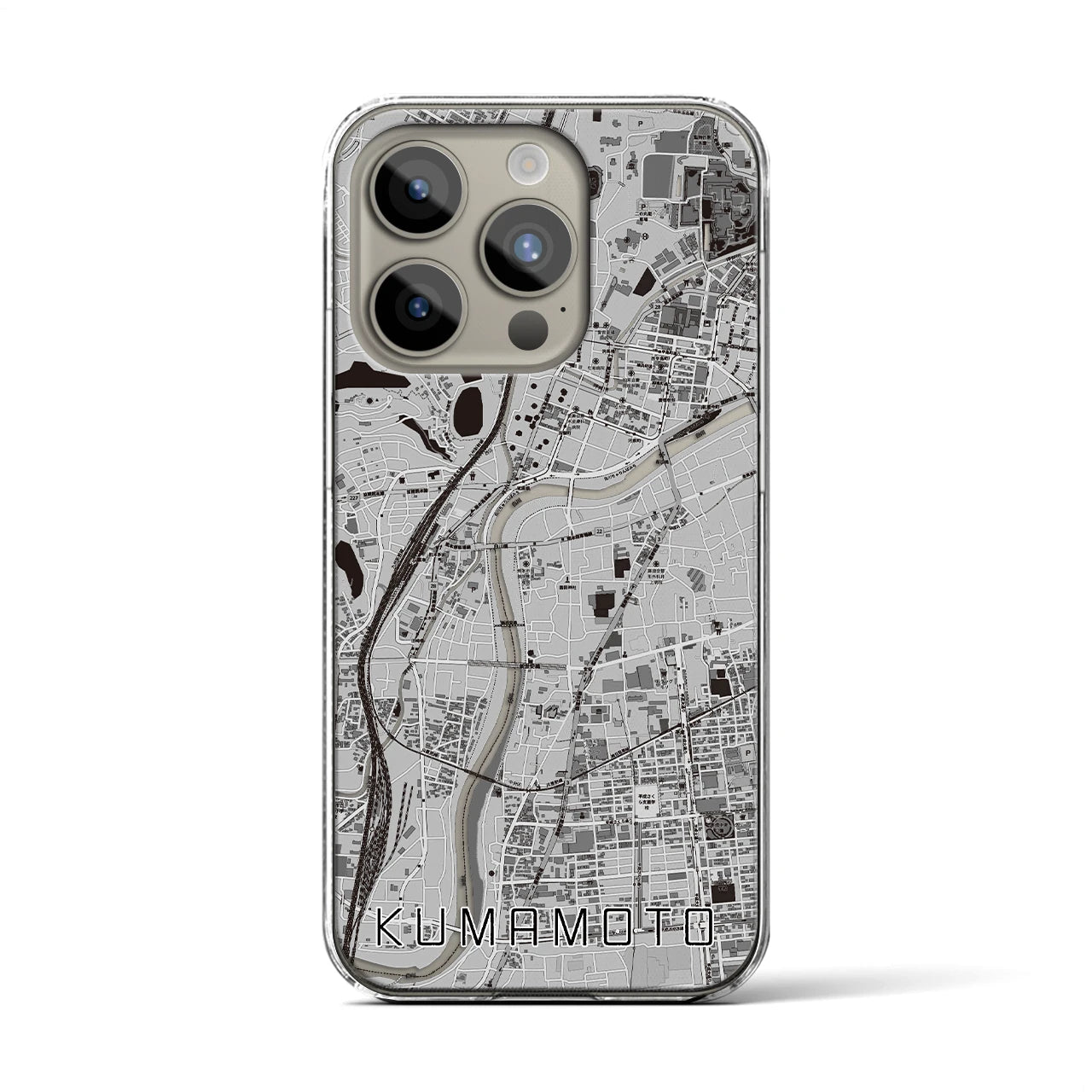 【熊本(熊本県)】地図柄iPhoneケース(クリアタイプ)